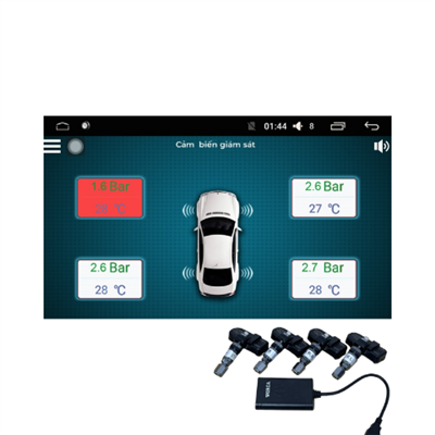 WORCACảm biến áp suất lốp  Tích hợp màn android van trong