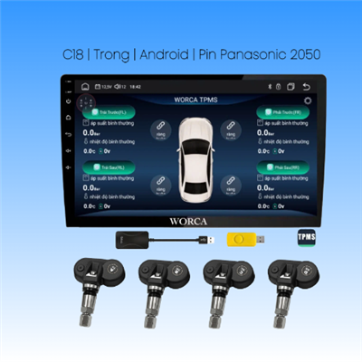 WORCACảm biến áp suất lốp  Tích hợp màn android van trong