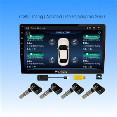 WORCA Cảm biến áp suất lốp Tích hợp màn android van trong